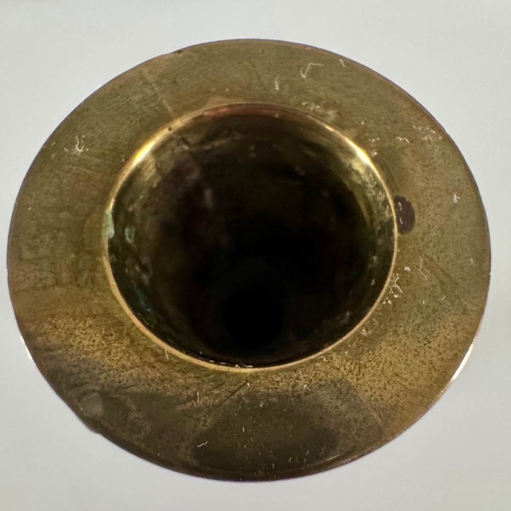 Vintage Solid Brass Taper Candlestick Holder Made in India Traditional Gold 6" - Picture 4 of 5